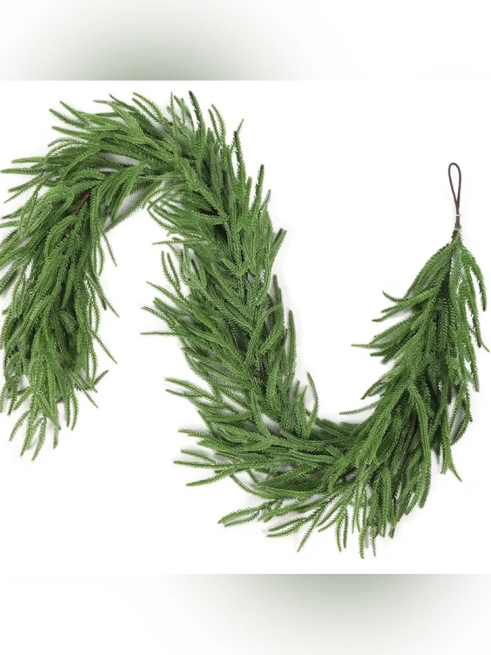 Evergreen Pine Garland - Lifelike Green Rubber Home Accent 6ft rubber